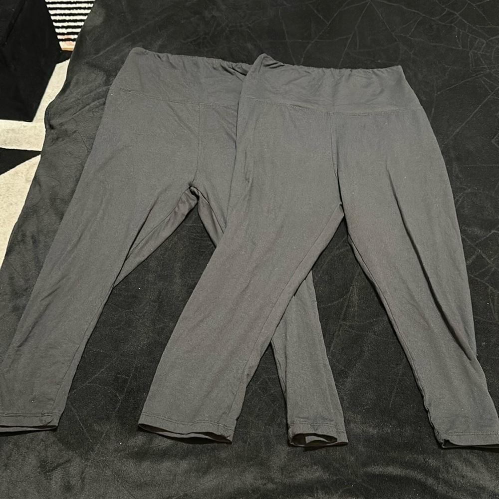 TWO Pairs: Small/Medium Athletic Crop Leggings